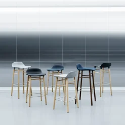 Form Barstool 65 cm Full Upholstery Black Oak