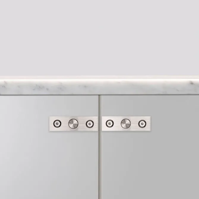 Furniture Knob Plate Linear 2-pak