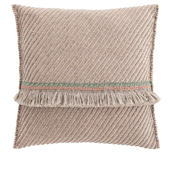 Garden Layers Big Cushion - Diagonal Almond/Ivory