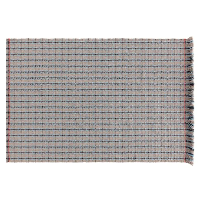 Garden Layers Rug - Checks Blue