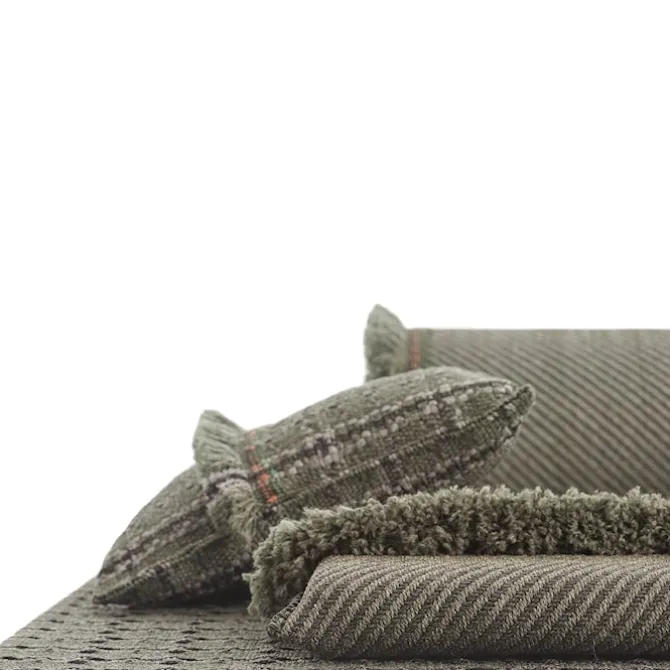 Garden Layers Rug - Checks Green