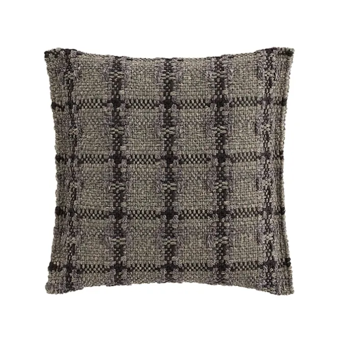 Garden Layers Small Cushion - Checks Green