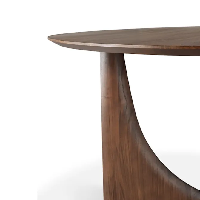 Geometric Dining Table Brown Varnished Teak