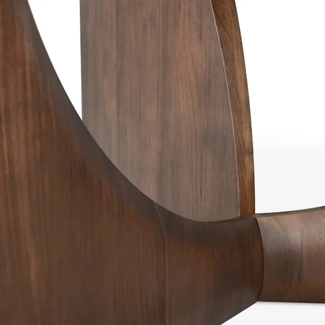 Geometric Dining Table Brown Varnished Teak