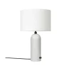 Gravity bordlampe liten hvit marmor