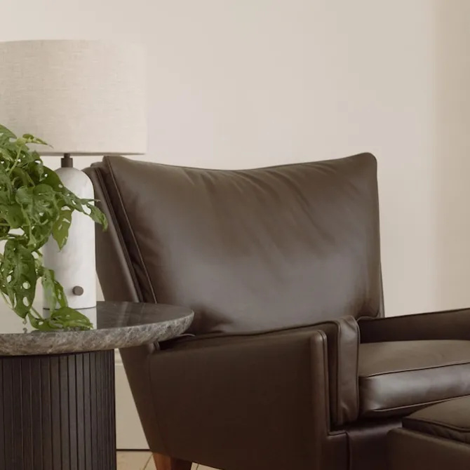 Gravity bordlampe stor grå marmor
