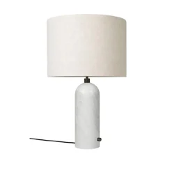 Gravity bordlampe stor hvit marmor