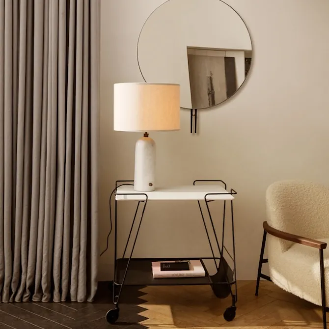 Gravity bordlampe stor svart marmor