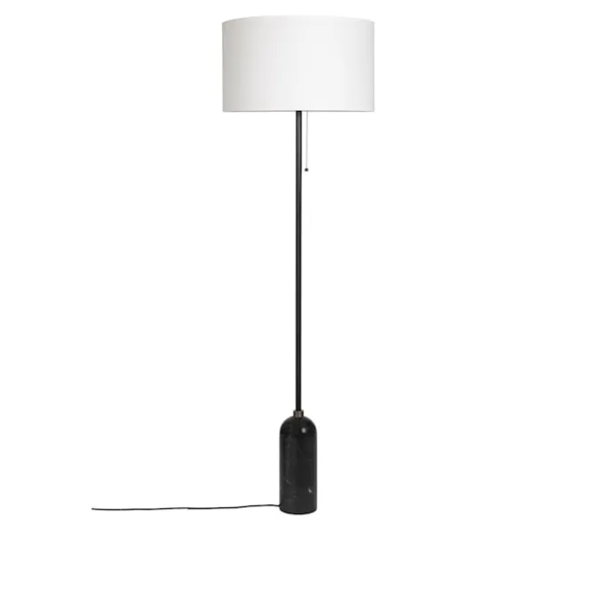 Gravity gulvlampe svart marmor
