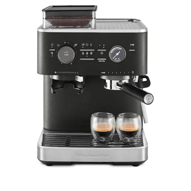 Halvautomatisk espressomaskin med kvern støpejern sort 5KES6551EBK