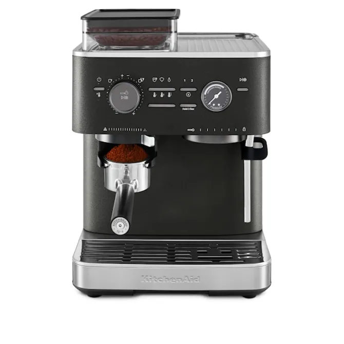 Halvautomatisk espressomaskin med kvern støpejern sort 5KES6551EBK