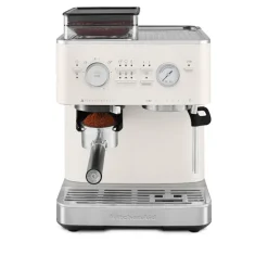Halvautomatisk espressomaskin med kvern porselen hvit 5KES6551EPL