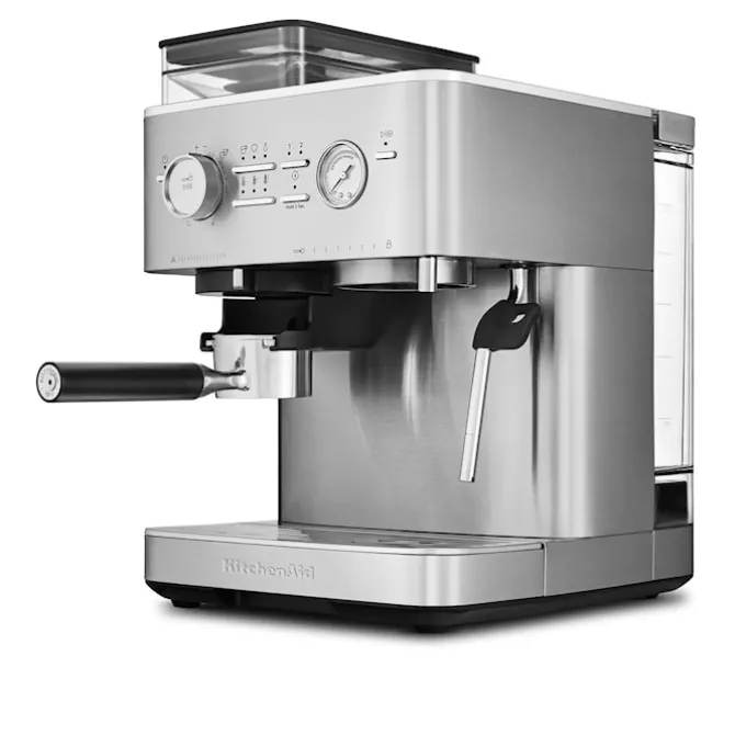 Halvautomatisk espressomaskin med kvern i rustfritt stål 5KES6551ESX