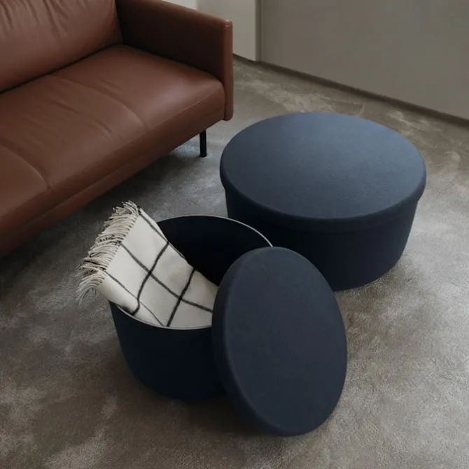 Hide Storage Pouf Large