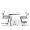 High Tech spisegruppebord 110x70cm & 4 stoler