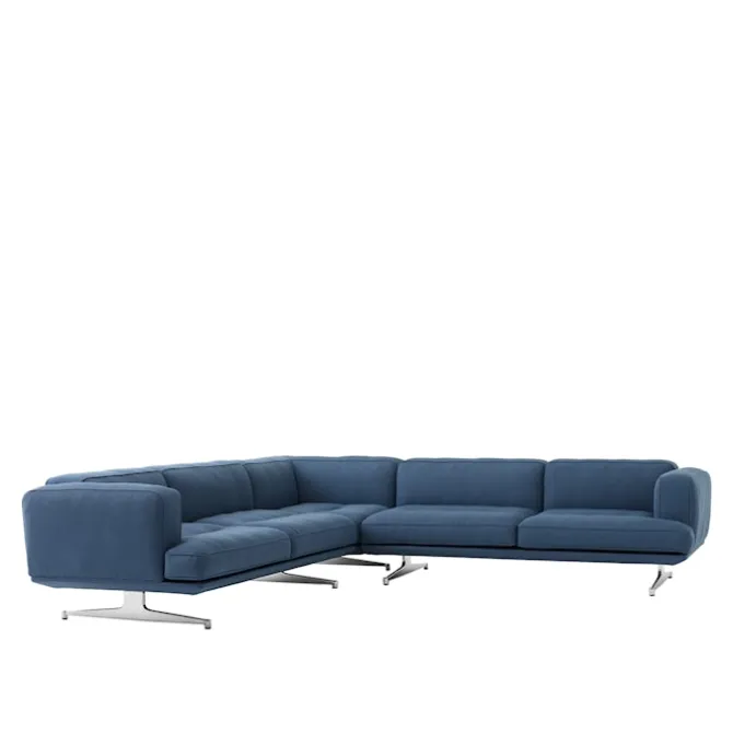 Inland AV41 hjørnesofa polert aluminium ben