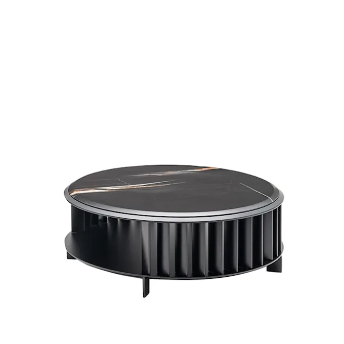 Islands Low Table Ø 104 cm - Sahara Noir Marble