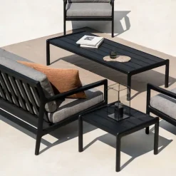 Jack Outdoor Coffee Table Black Teak