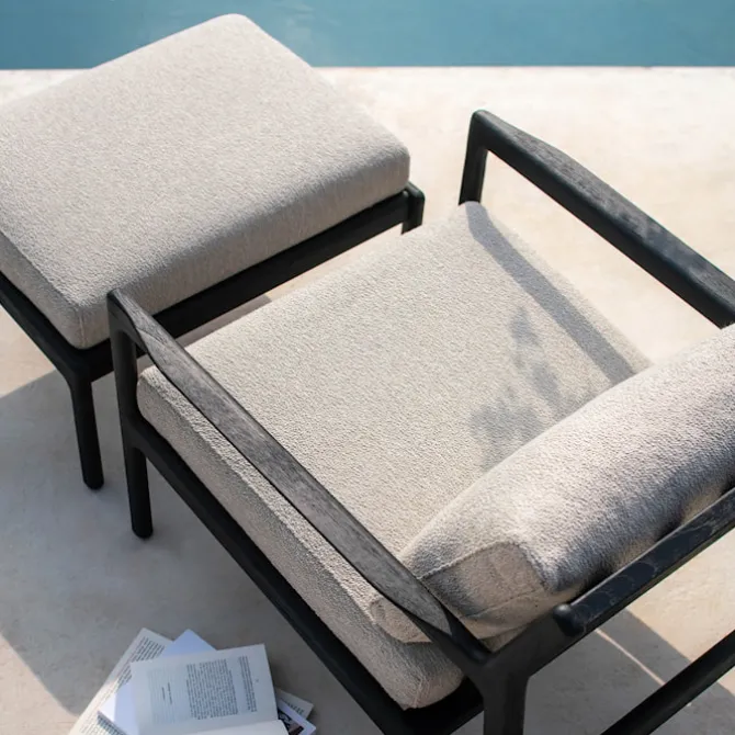 Jack Outdoor Footstool Black Teak