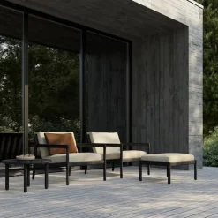 Jack Outdoor Lounge Chair Black Teak