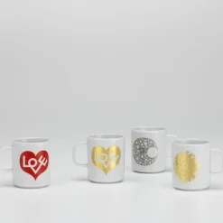 Kaffekopp Love Heart Gold