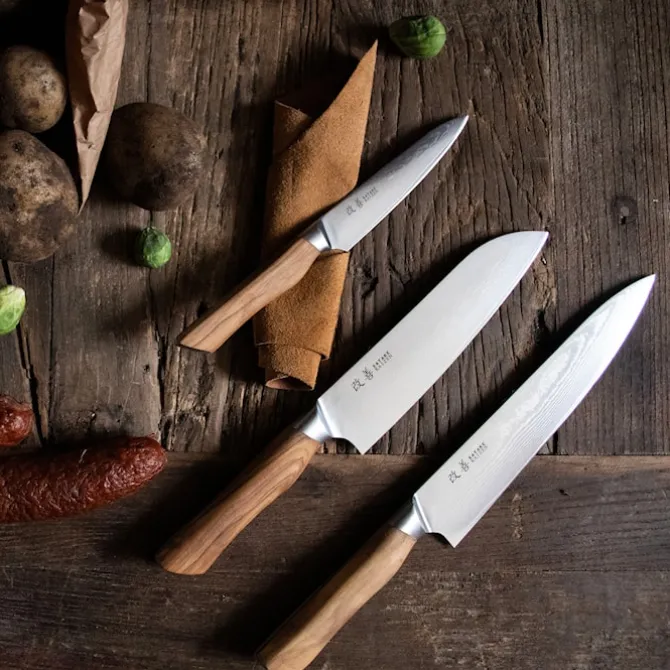 Kaizen Knivsett 3 stk - Gyuto, Santoku & Petty