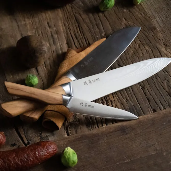 Kaizen Knivsett 3 stk - Gyuto, Santoku & Petty