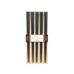 Kawai Plain Wood Chopsticks Black - Set of 5