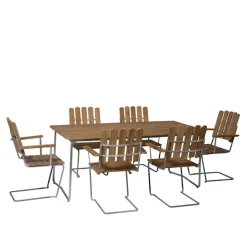 Klassisk serie spisegruppe med bord B31 & 6 lenestoler