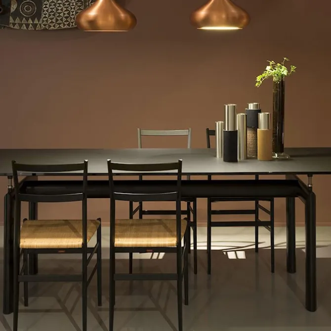 LC6 table tube d'avion Textured Glass 225 X 85 cm