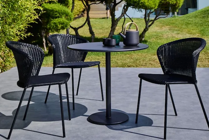Lean Stol Cane-line Weave Black