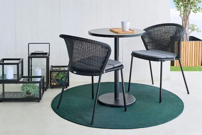 Lean Stol Cane-line Weave Black
