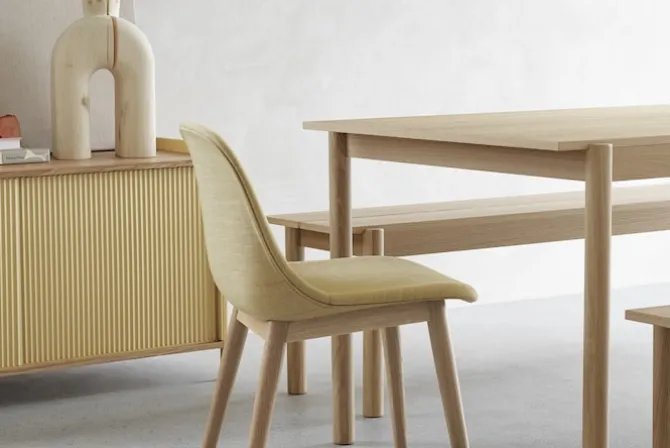 Linear Wooden Bench