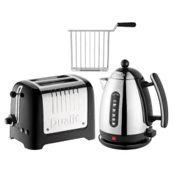Liten brødrister vannkoker og toaststativ