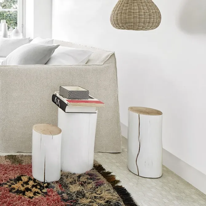 Log Side Table - Bianco