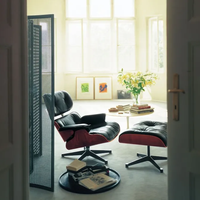 Lounge fotskammel Cherry Polished/Black