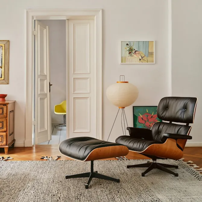 Lounge fotskammel Santos Palisander Polished/Black