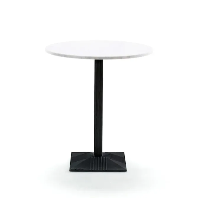Lund Bord Liten Fot Hvit Carrara Marmor