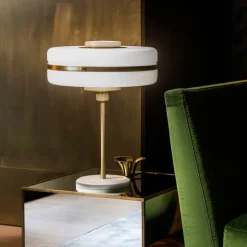 Masina Table Lamp, Brass/Opal