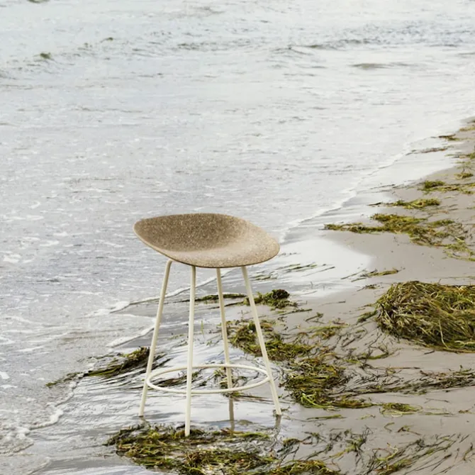 Mat Barstool 65 cm Cream Steel