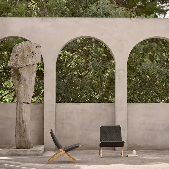 MG501 Outdoor Cuba Chair, Ubehandlet teak/Charcoal 1402