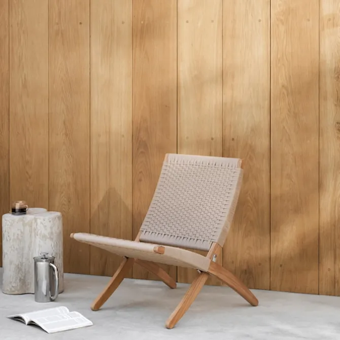 MG501 Outdoor Cuba Chair, Ubehandlet teak/Charcoal 1402