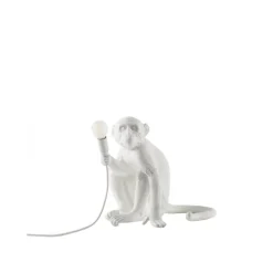 Monkey Lamp Sitting White