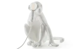 Monkey Lamp Sitting White