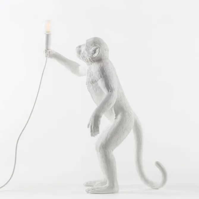 Monkey Lamp Standing White