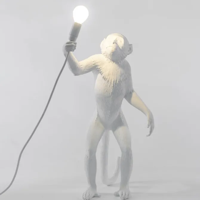 Monkey Lamp Standing White