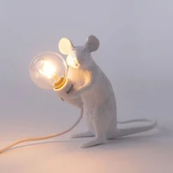 Mouse Lamp Sitting - White
