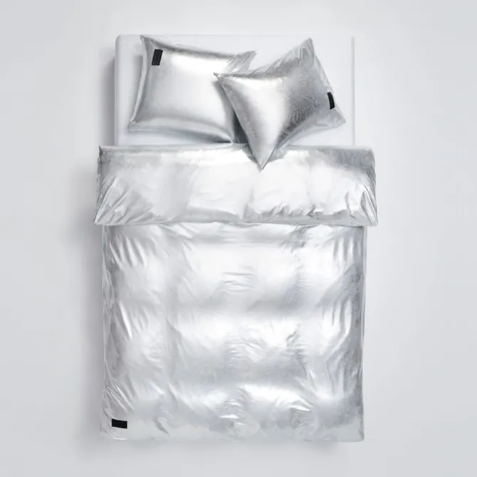 Nude Metallic Duvet Cover Jersey Silver