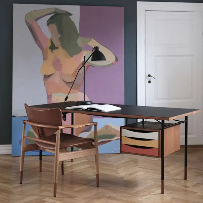 Nyhavn skrivebord 170 cm Warm med skuffer