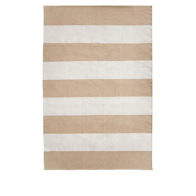 Outdoor Stripe Teppe - White/Beige